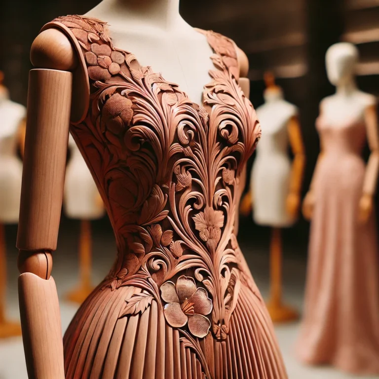 Robe Sculpturale en Bois de Rose