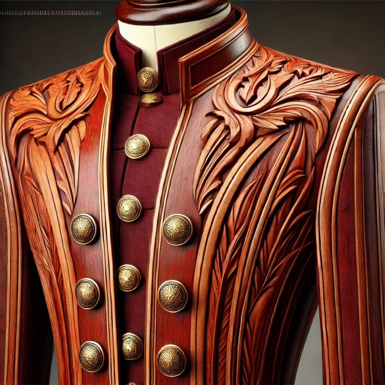 Manteau Écarlate en Bois de Santal